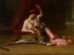 Girl and leopard