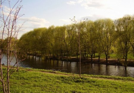 GREEN RIVER - vegetation, river, grass