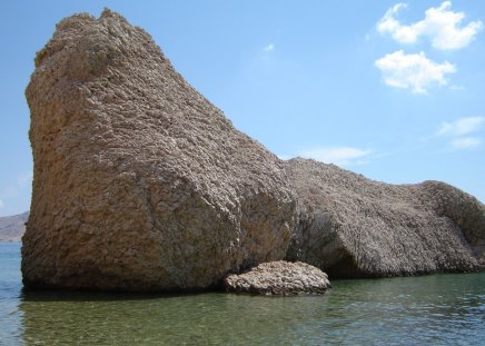 Rock in the lake - beach, nature