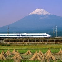 Bullet Train Mount Fuji Japan