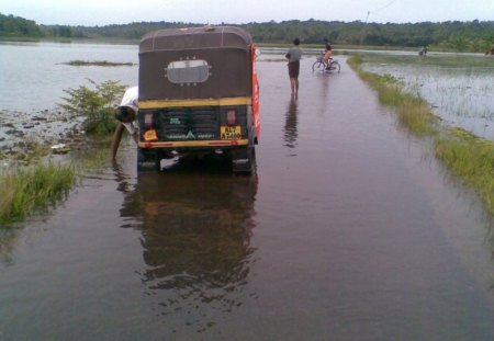 kerala - rain water, river