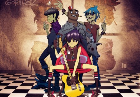 gorillaz - famous, music, 2d, alternative