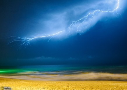 Lightning Picture - night, sky, cool, blue