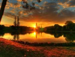 glorious sunset on a lake