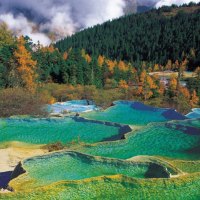 gorgeous pools in huanglong preserve china