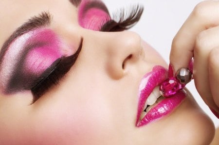 Pink Passion - passion, lady, model, makeup, pink