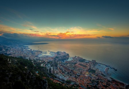 beautiful monaco - beautiful, monaco, lights, sea