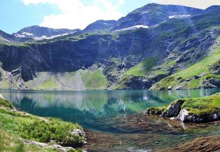 lake pyrnes mountains france - lake, france, mountain, alpine