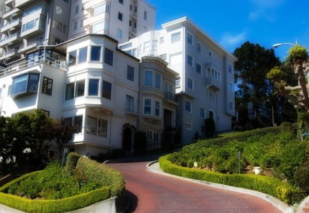 lombard st san francisco - usa, houses, san francisco, california