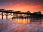 sea pier at wonderful sunset