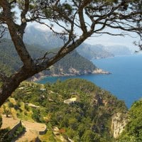 coastal mountains on belearic islands spain