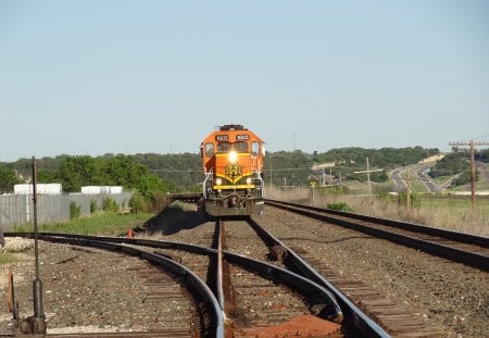 Engine on the Tracks - train, tracks, trains, railroads