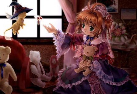 Come here..:) - anime, Anime girl, Card captor sakura, cute, Stuff animal