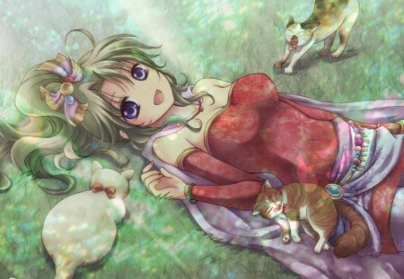 Under shades - girl, some animal, anime, resting, smoke girl, cute