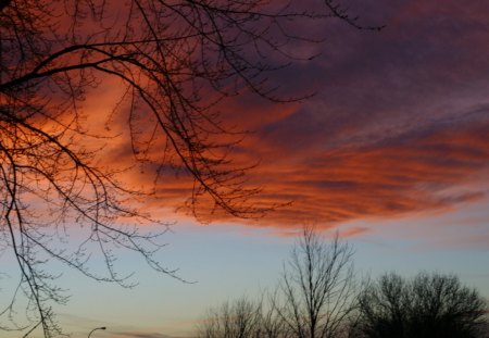 by Steve Richard - red, sky, clouds, photography, nature