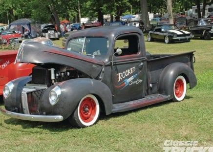 Ford Pickup - classic, truck, white walls, red wheels