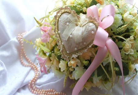 Heart - basket, heart, nature, wedding, Flower