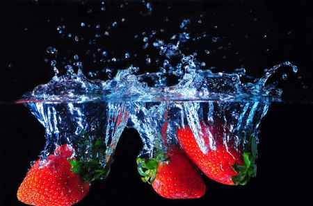 Strawberry - strawberry, bowl, red, water, fruit