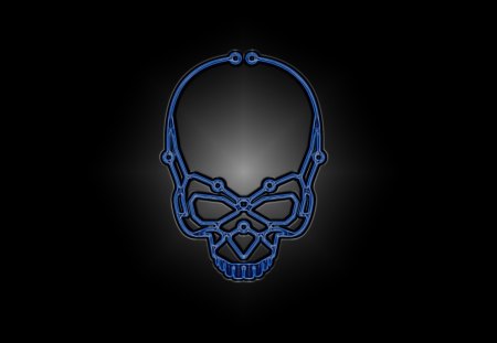 Intel Skull HD - intel skull, hd, symbol, grey, blue, computer, technology, motherboard