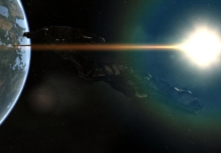 Getting Some Sun - spaceships, Guristas, EVE Online, Rattlesnake, video games