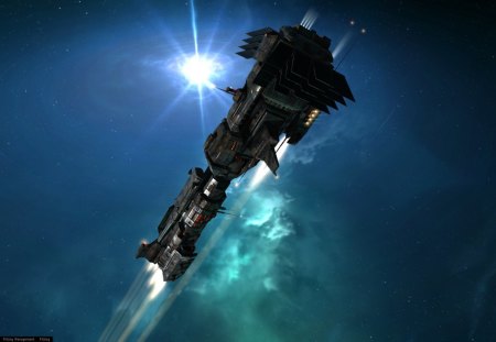 Running from the Pulsar - spaceships, Minmatar, EVE Online, video games, Sleipner