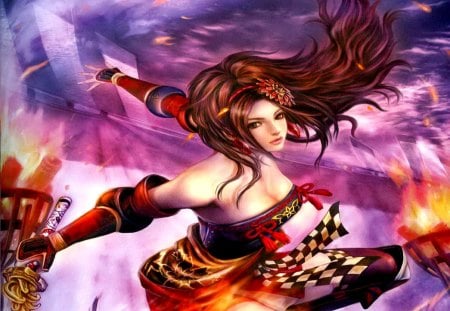 SAMURAI WARRIOR GIRL - game, warrior, girl, art, samurai