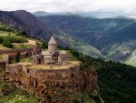 tatev monastary on mountains in armenia