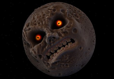 MEAN MOON - MOON, EVIL, FACE, GLOW, FULL, TEETH, EYES