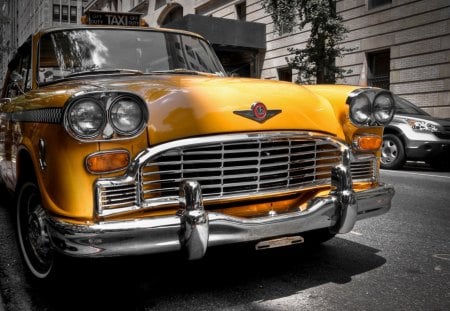 fantastic vintage new york city taxi - taxi, city, yellow, car