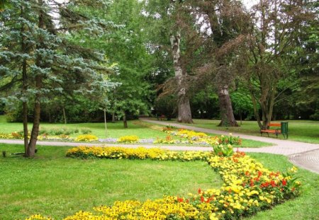 Park of Miskolctapolca - nature, tree, field, flowers