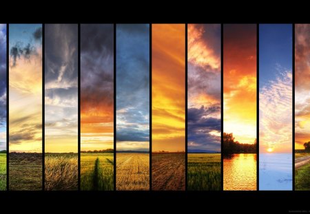 Hungarian Nature - sky, seasons, landscape, collage, fields, nature