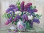 Lilacs In Painted Vase