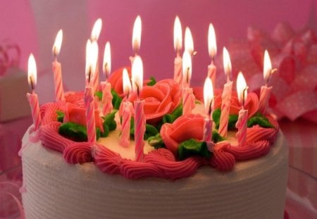 Pink birthday cake