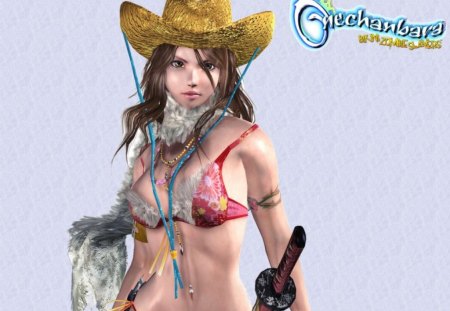 Aya Imichi - hat, game, female, onechanbara, girl, sword, aya imichi, cg, aya, katana, games, video games, imichi aya, video game