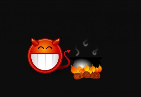 devilish smiley - abstract, devilish, smiley, dark