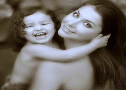 Joy of motherhood - love, smiles, Mother, child