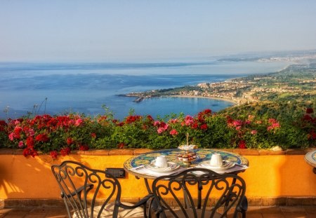 Coffee time - time, coastal, coffee, view