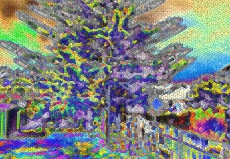 TREE IN MY YARD - tree, art, abstract, pretty