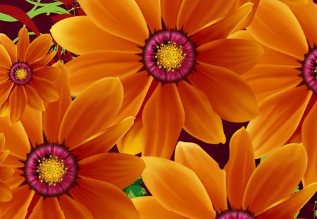 Floral Bright - blooms, summer, fleurs, orange, flowers, fall, autumn, bright, wild flowers