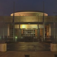 George W. Bush Library at night