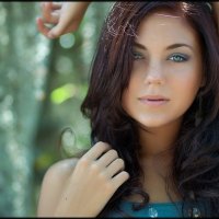 beautiful woman with blue eyes