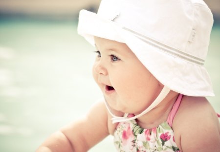 Cute baby - cute, baby, hat, smiles