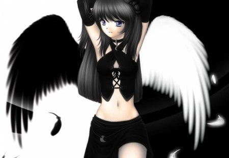 Anime angel - anime, wings, girl, angel