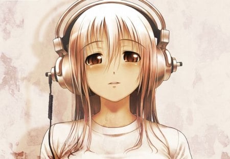 Anime girl - anime, cute, girl, headphone