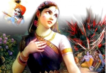 HEAVENLY QUEEN RADHA - queen, hinduism, goddess, radha