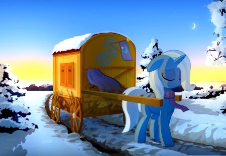 LITTLE PONY - winter, ponies, the great and powerful, friendship is magic, trixie my little pony