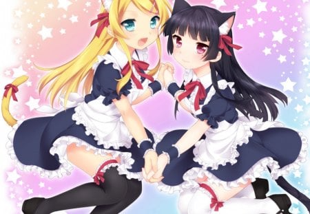 neko maids - maid, cats, cute, neko, anime