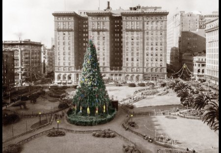 San Francisco - Union Square (1920's) - cities, california, usa, san francisco