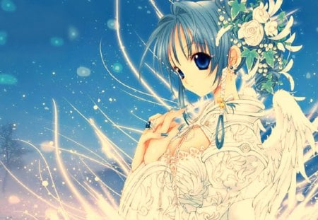 Anime Girl - aanime, girl, cute, flower