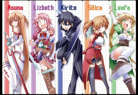 Sword Art Online - anime, female, guy, mad, crystal, silly, boy, male, yuuki, sword art online, weapon, sao, silica, kirito, anime girl, asuna, hot, girl, sword, yuuki asuna, leafa, angry, collages, handsome, funny, cute, lizbeth, pina, sexy